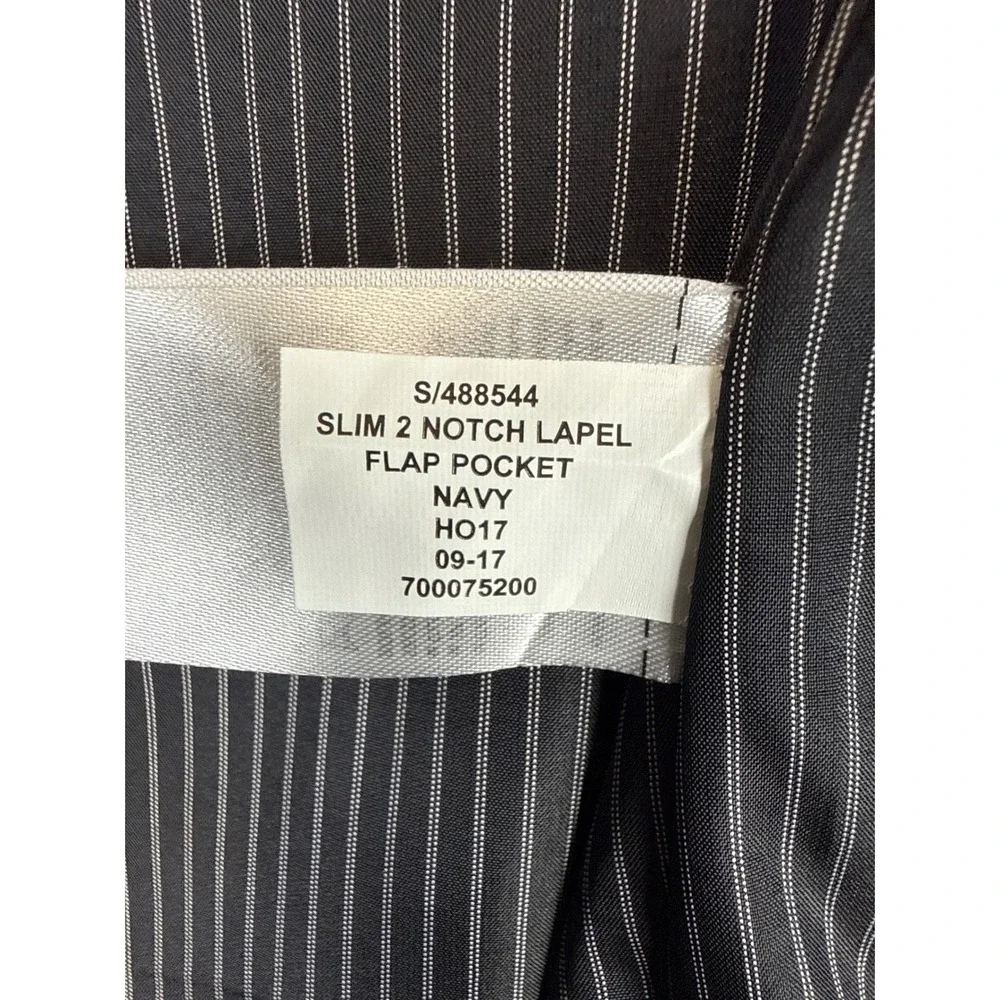 Banana Republic Navy Pinstripe Slim Fit 2 Button Notch Lapel‎ Blazer Jacket 40 R